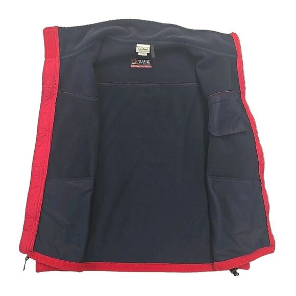 Vintage L.L. Bean Mens Fleece Vest Sz XL Polartec Windbloc Red Made In USA - Picture 5 of 9